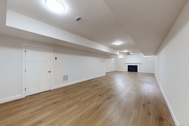 Empty room, Fireplace, Interior, Wood Texture Flooring