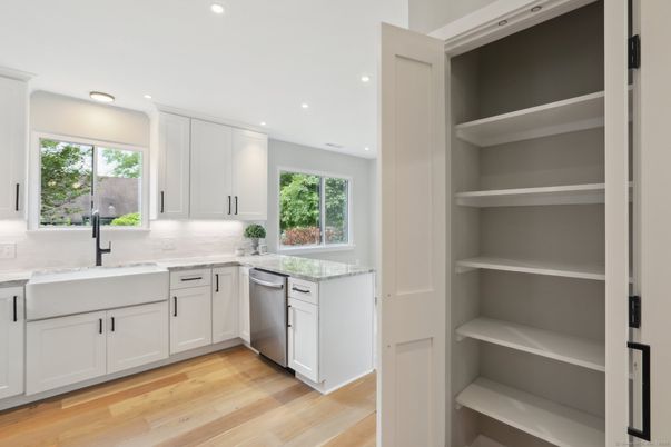 Interior, Kitchen, Recessed Lighting, Wood Texture Flooring