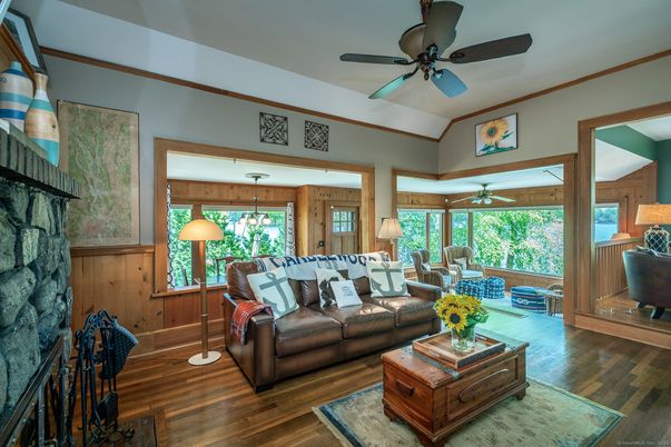 Dining room, Interior, Living room, Pendant Lights, Wood Texture Flooring