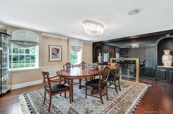 Chandelier, Dining room, Interior, Wood Texture Flooring