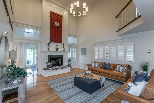 Chandelier, Fireplace, Interior, Living room, Wood Texture Flooring