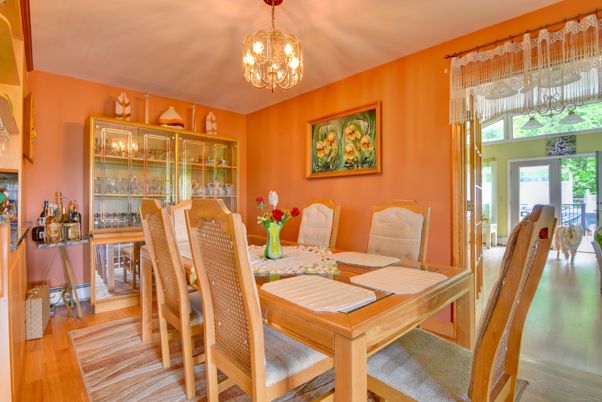 Chandelier, Dining room, Interior, Wood Texture Flooring