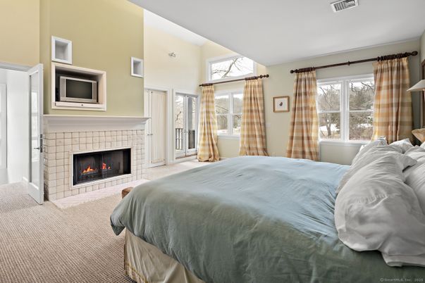 Bedroom, Fireplace, Interior