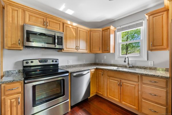 Interior, Kitchen, Stainless Steel Appliances, Wood Texture Flooring