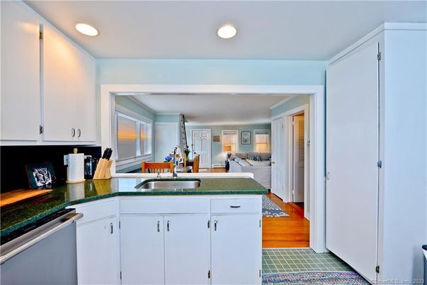 Interior, Kitchen, Recessed Lighting, Wood Texture Flooring