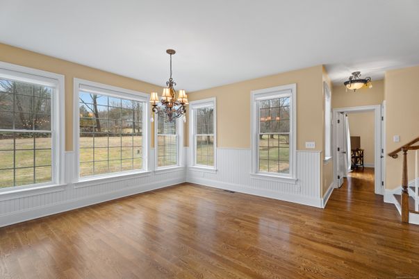 Chandelier, Empty room, Interior, Wood Texture Flooring