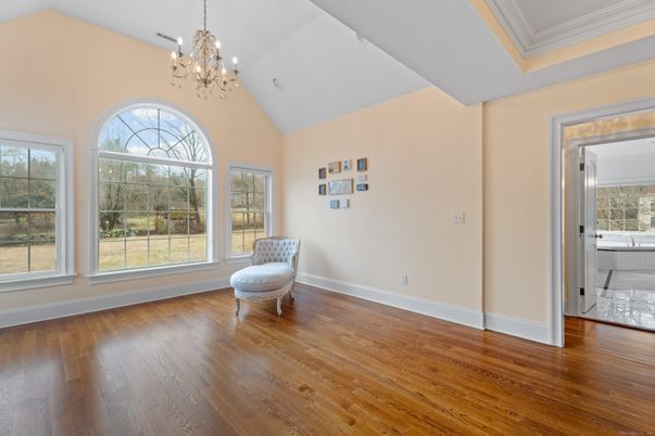 Chandelier, Empty room, Interior, Wood Texture Flooring
