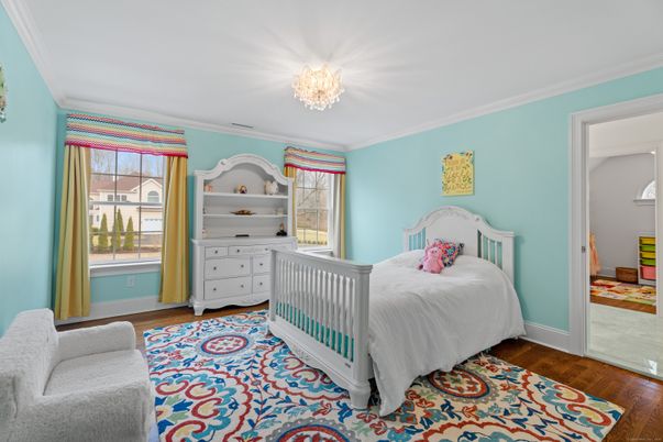 Bedroom, Chandelier, Interior, Wood Texture Flooring