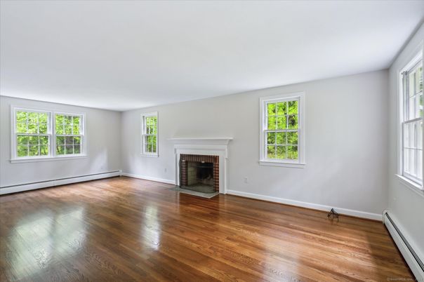 Empty room, Fireplace, Interior, Wood Texture Flooring