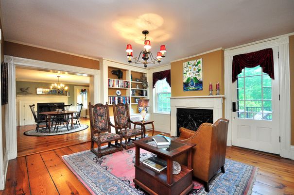 Chandelier, Dining room, Fireplace, Interior, Living room, Wood Texture Flooring