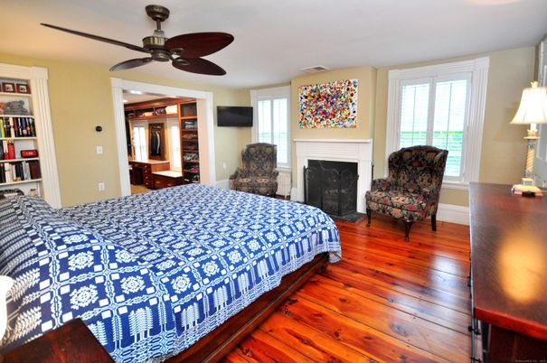 Bedroom, Fireplace, Interior, Wood Texture Flooring