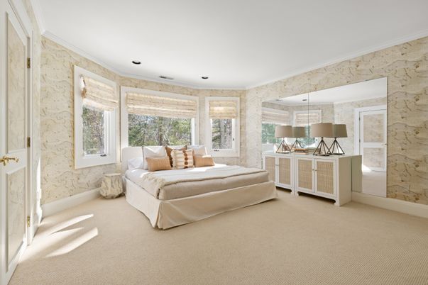 Bedroom, Interior, Recessed Lighting, Stone Walls