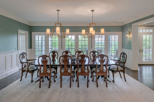 Chandelier, Dining room, Interior, Wood Texture Flooring