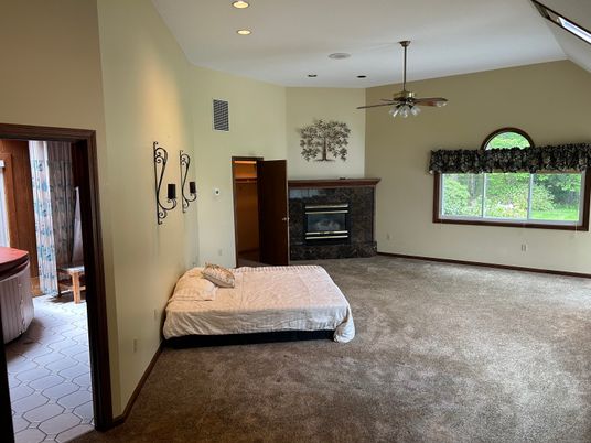 Bedroom, Fireplace, Interior, Recessed Lighting