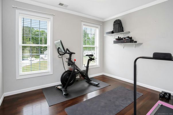 Fitness Equipment, Interior, Wood Texture Flooring
