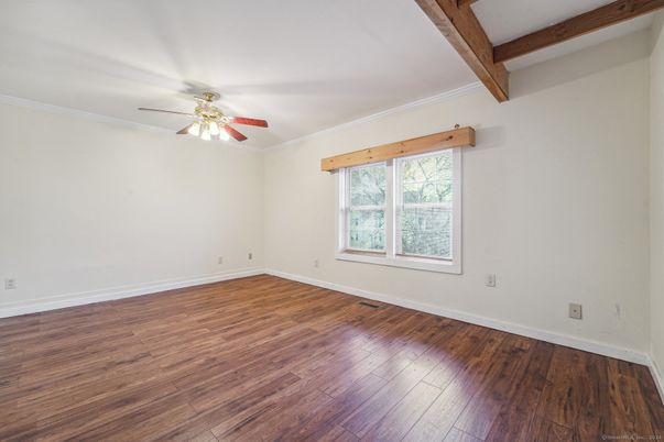 Empty room, Interior, Wooden Beams, Wood Texture Flooring