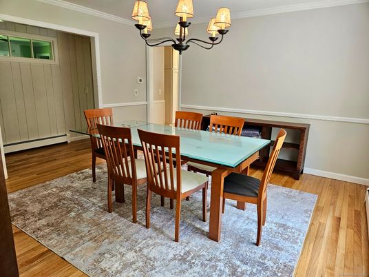 Chandelier, Dining room, Interior, Wood Texture Flooring