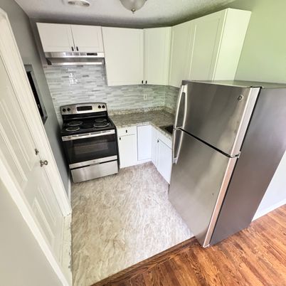 Interior, Kitchen, Stainless Steel Appliances, Wood Texture Flooring