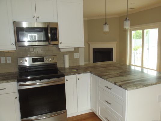 Interior, Kitchen, Pendant Lights, Stainless Steel Appliances, Wood Texture Flooring