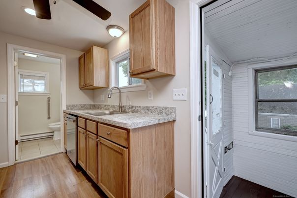 Interior, Kitchen, Recessed Lighting, Wood Texture Flooring