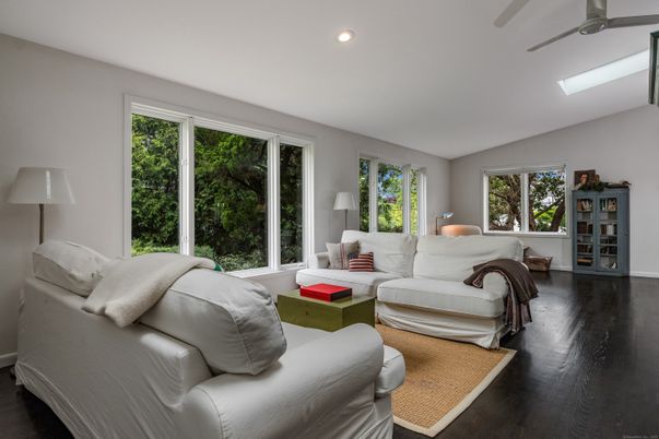 Bedroom, Interior, Living room, Recessed Lighting, Wood Texture Flooring