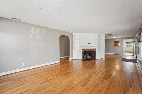 Empty room, Fireplace, Interior, Wood Texture Flooring