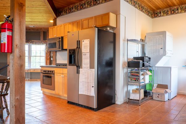 Interior, Kitchen, Recessed Lighting, Washer, Wooden Ceilings