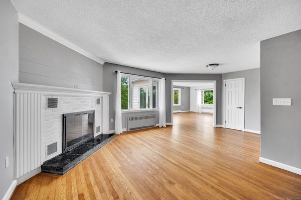 Empty room, Fireplace, Interior, Wood Texture Flooring
