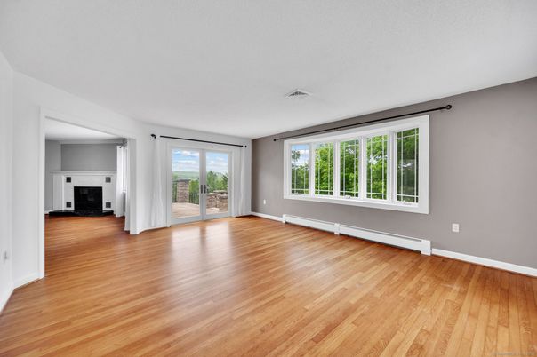 Empty room, Fireplace, Interior, Wood Texture Flooring