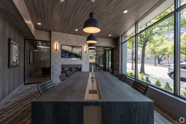 Fireplace, Interior, Pendant Lights, Recessed Lighting, Wooden Ceilings