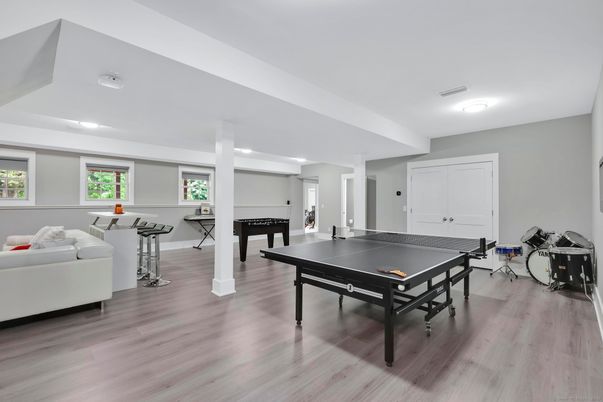 Fitness Equipment, Game Room, Interior, Recessed Lighting, Wood Texture Flooring