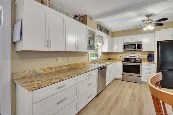 Interior, Kitchen, Stainless Steel Appliances, Wood Texture Flooring