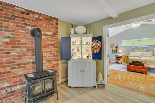 Fireplace, Interior, Stone Walls, Wood Texture Flooring