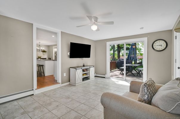 Chandelier, Home Office, Interior, Recessed Lighting, Wood Texture Flooring