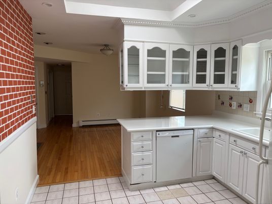 Interior, Kitchen, Stone Walls, Wood Texture Flooring