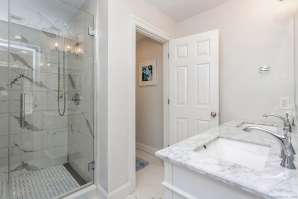 Bathroom, Glass Shower, Interior, Marble Walls