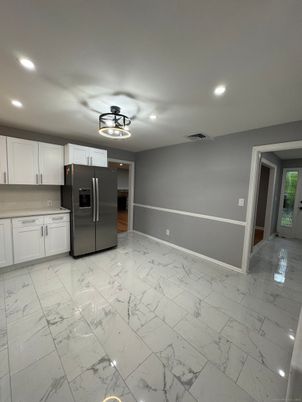 Interior, Kitchen, Marble, Pendant Lights, Recessed Lighting