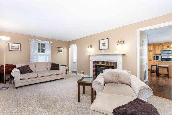 Fireplace, Interior, Kitchen, Living room, Stainless Steel Appliances