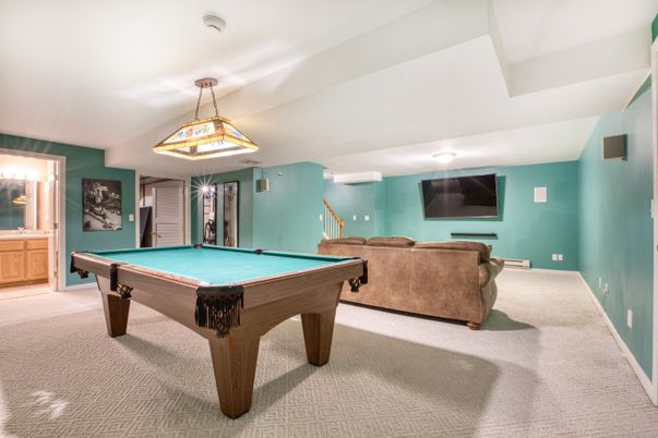 Billiard Table, Game Room, Interior, Pendant Lights