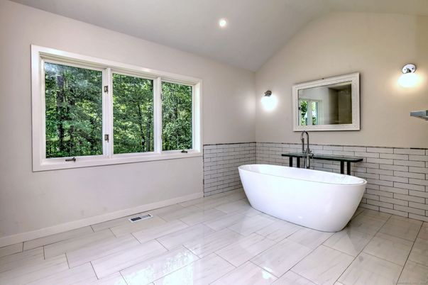 Bathroom, Free Standing Baths, Interior, Marble, Recessed Lighting