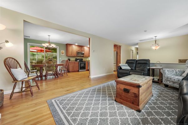 Chandelier, Dining room, Interior, Kitchen, Living room, Pendant Lights, Wood Texture Flooring