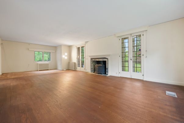 Empty room, Fireplace, Interior, Wood Texture Flooring