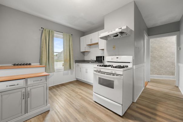 Interior, Kitchen, Stainless Steel Appliances, Wood Texture Flooring
