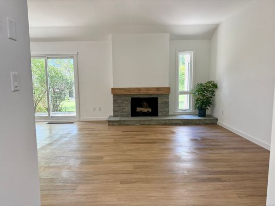 Empty room, Fireplace, Interior, Wood Texture Flooring