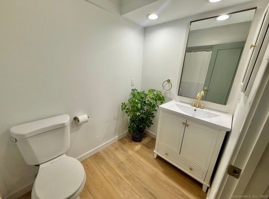 Bathroom, Interior, Recessed Lighting, Wood Texture Flooring