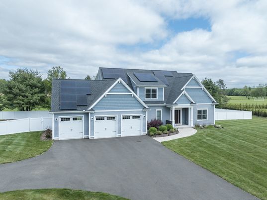 Attached, Exterior, Facade, Solar Panels, Farmhouse