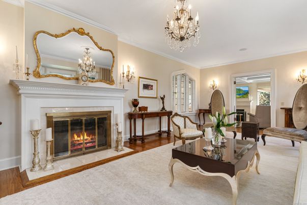 Chandelier, Fireplace, Interior, Living room, Wood Texture Flooring