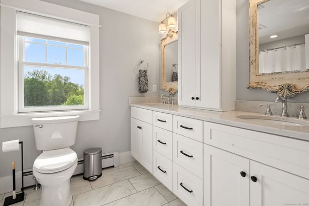 Bathroom, Dual Sink Vanities, Interior, Marble, Recessed Lighting