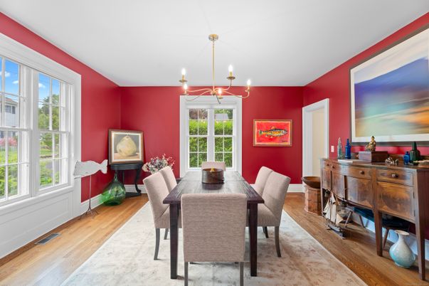 Chandelier, Dining room, Interior, Wood Texture Flooring