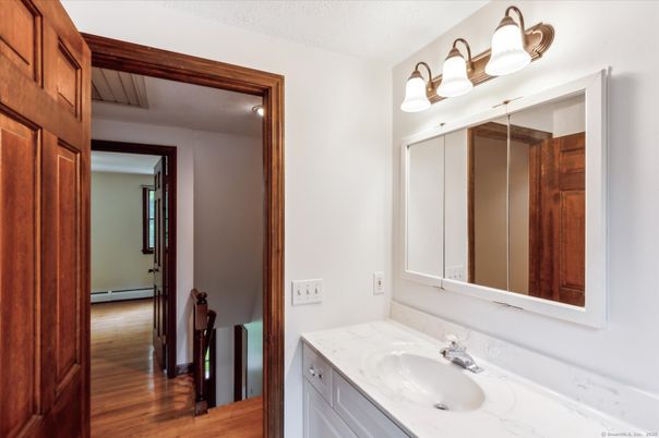 Bathroom, Dual Sink Vanities, Interior, Wood Texture Flooring